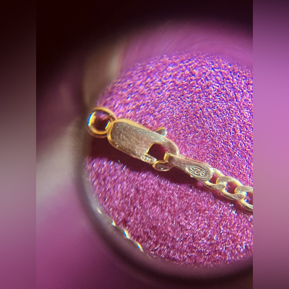 14k Gold vermeil 925 curb chain - Picture 3 of 6